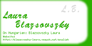 laura blazsovszky business card